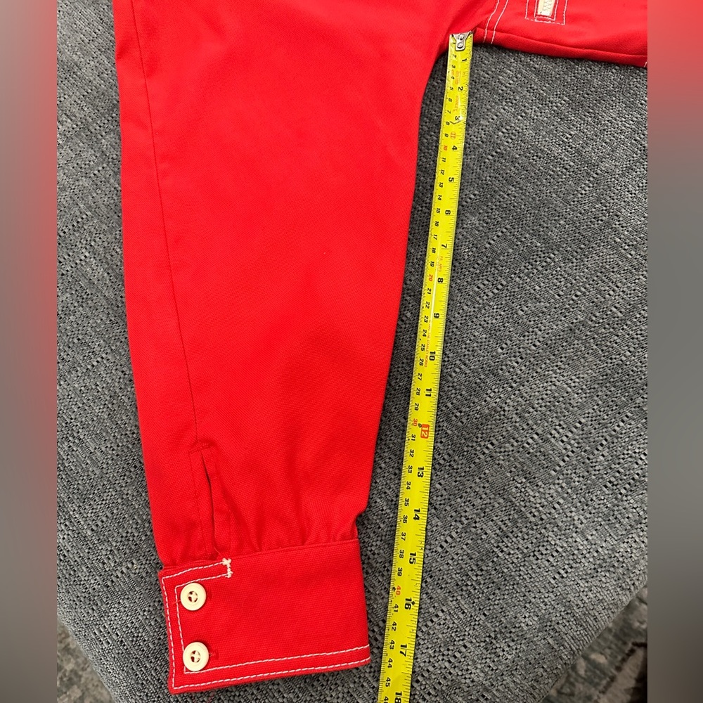 Vintage 70s Mod Canvas Dolman Sleeved windbreaker & high waisted wide leg pants. - Picture 11 of 12